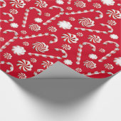 レッドホワイトペパーミントクリスマスラッピング紙 ラッピングペーパー (角)