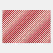 レッドホワイトペパーミントストライプ紙包装セット ラッピングペーパーシート (正面3)