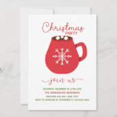 レッドホワイトホットココアクリスマスパーティー 招待状 (正面)