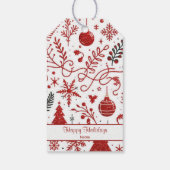 レッドホワイトホリデーギフトラベル ギフトタグ (裏面)