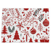 レッドホワイトホリデー抱き枕 ラージペーパーバッグ (正面)