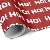 レッドホワイトホーホーホパターンクリスマスホリデー ラッピングペーパー (ロールコーナー)