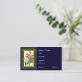 レッドホワイトボタニカルバラカスタムビジネスカード 名刺 (スタンド正面)