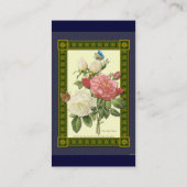 レッドホワイトボタニカルバラカスタムビジネスカード 名刺 (裏面)