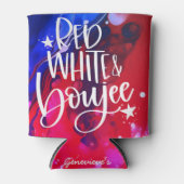 レッドホワイトボーおもしろいジー7月4日バチェロレッテ 缶クーラー (正面)