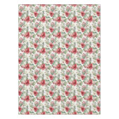レッドホワイトポインセチア赤ベリーパターンクリスマス テーブルクロス (正面)