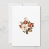 レッドホワイトポインセティアウィンターホリデイブライダルシャワー 招待状 (裏面)