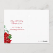 レッドホワイトポインセティアスホリーベリーホリデーパーティー ポストカード (裏面)