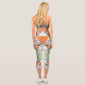 レッドホワイトポピーズカプリレギンス花 カプリレギンス (裏面)