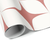 レッドホワイトミッドセンチュリーモダンボホ幾何学模様 ラッピングペーパー (ロールコーナー)