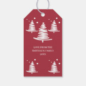 レッドホワイトミニマリストのクリスマスツリーギフトラベル ギフトタグ (裏面)