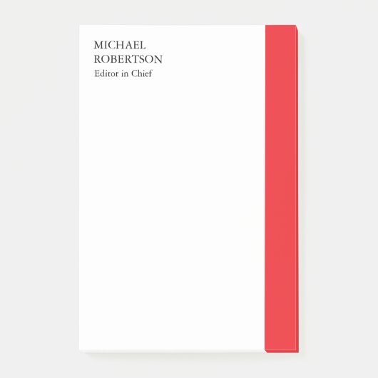 レッドホワイトミニマルプロフェッショナルプレーン ポストイット (正面)