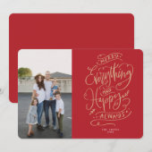 レッドホワイトメリーオールハッピー常時ホリデーイン 招待状 (正面/裏面)