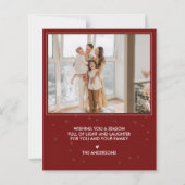 レッドホワイトメリークリスマスニューイヤーホリデーカード (裏面)