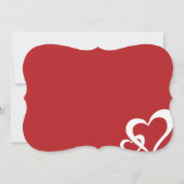 レッドホワイトモダンバレンタインディナーパーティの招待状 招待状 (裏面)