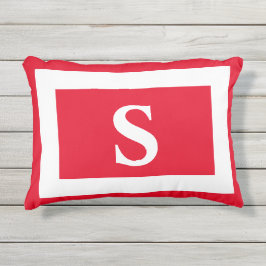 レッドホワイトモノグラムイニシャル腰部 アウトドアクッション