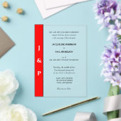 レッドホワイトモノグラム新郎新婦澄ん アクリル招待状 (インサイチュ (ウェディング))