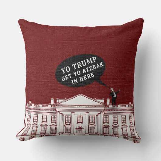 レッドホワイトヨートランプバ来ンドザホワイトハウス クッション (正面)