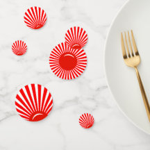 レッドホワイトライジングサンテーブル紙吹雪