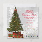 レッドホワイトライトツリーフェスティバルクリスマスパーティー 招待状 (正面)
