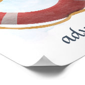 レッドホワイトライフブイ救命航海の海 ポスター (角)