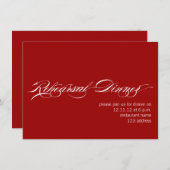 レッドホワイトリハーモダンサルディナー招待状 招待状 (正面/裏面)