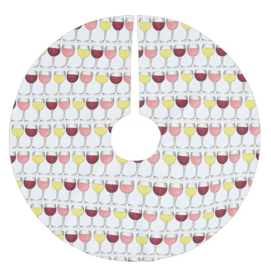 レッドホワイトロゼワイングラスワイナリーカクテル ブラッシュドポリエステルツリースカート (正面)