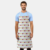 レッドホワイトロゼワイングラスワイナリーヴィノ エプロン (着用した状態)