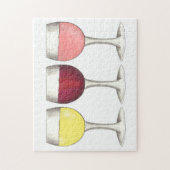 レッドホワイトロゼワイングラスワイナリーヴィノ ジグソーパズル (縦)