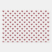 レッドホワイトロゼワイングラスワイナリーヴィノ ラッピングペーパーシート (正面3)