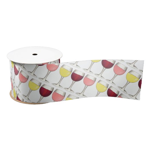 レッドホワイトロゼワインズグラスワイナリーワインテイスティング サテンリボン (リール)