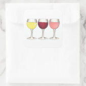 レッドホワイトロゼワインズグラスワイナリーワインテイスティング スクエアシール (バッグ)
