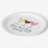 レッドホワイトロゼワインズグラスワイナリーワインテイスティング ペーパープレート (アングル)