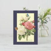 レッドホワイトローズアンドバタフライカスタム招待状 招待状 (スタンド正面)