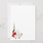 レッドホワイトローズフローラディナーアンドドリンク誕生日 招待状 (裏面)