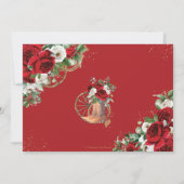 レッドホワイトローズフローラブーツチャロキンセアニラ サンキューカード (裏面)