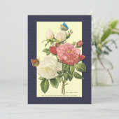 レッドホワイトローズボタニカルカスタム招待状 招待状 (スタンド正面)