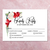 レッドホワイトローズ結婚フローラ 出欠カード
