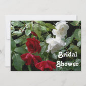 レッドホワイトローゼスブライダルウェディングシャワー招待状 招待状 (正面)