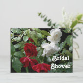 レッドホワイトローゼスブライダルウェディングシャワー招待状 招待状 (スタンド正面)