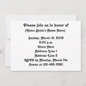 レッドホワイトローゼスブライダルウェディングシャワー招待状 招待状 (裏面)