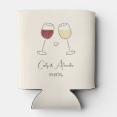 レッドホワイトワイングラス応援結婚ズ婚約 缶クーラー (裏面)