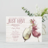 レッドホワイトワインダンスジャストラブ結婚ズお祝い 招待状 (スタンド正面)