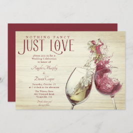 レッドホワイトワインダンスジャストラブ結婚ズお祝い 招待状