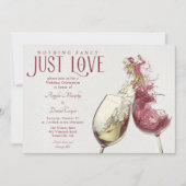 レッドホワイトワインダンスジャストラブ結婚ズお祝い 招待状 (正面)