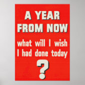 レッドホワイトヴィンテージやる気を起こさせる感動的引用文 ポスター (正面)