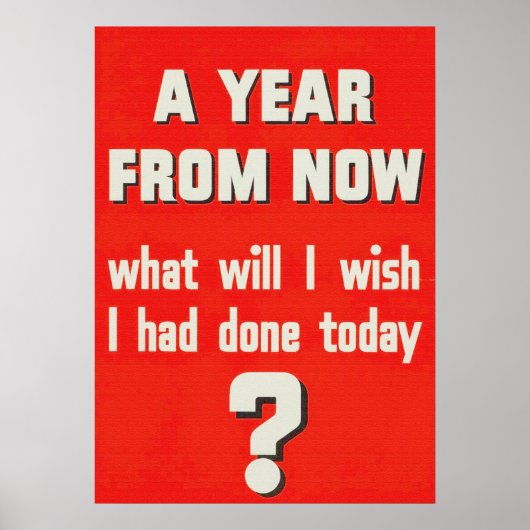 レッドホワイトヴィンテージやる気を起こさせる感動的引用文 ポスター (正面)