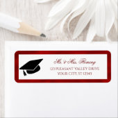 レッドホワイト卒業差出人住所 ラベル (インサイチュ)