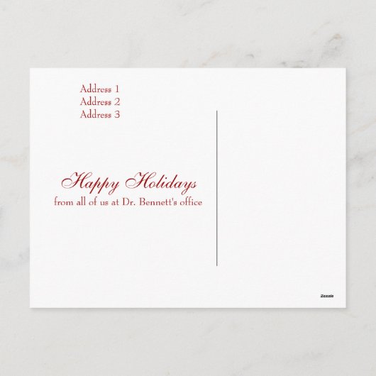 レッドホワイト季節のごあいさつホリデーハガキ シーズンポストカード (裏面)