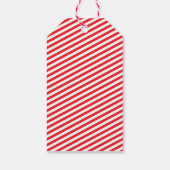 レッドホワイト対角ストライプホリデーギフトラベル ギフトタグ (裏面)